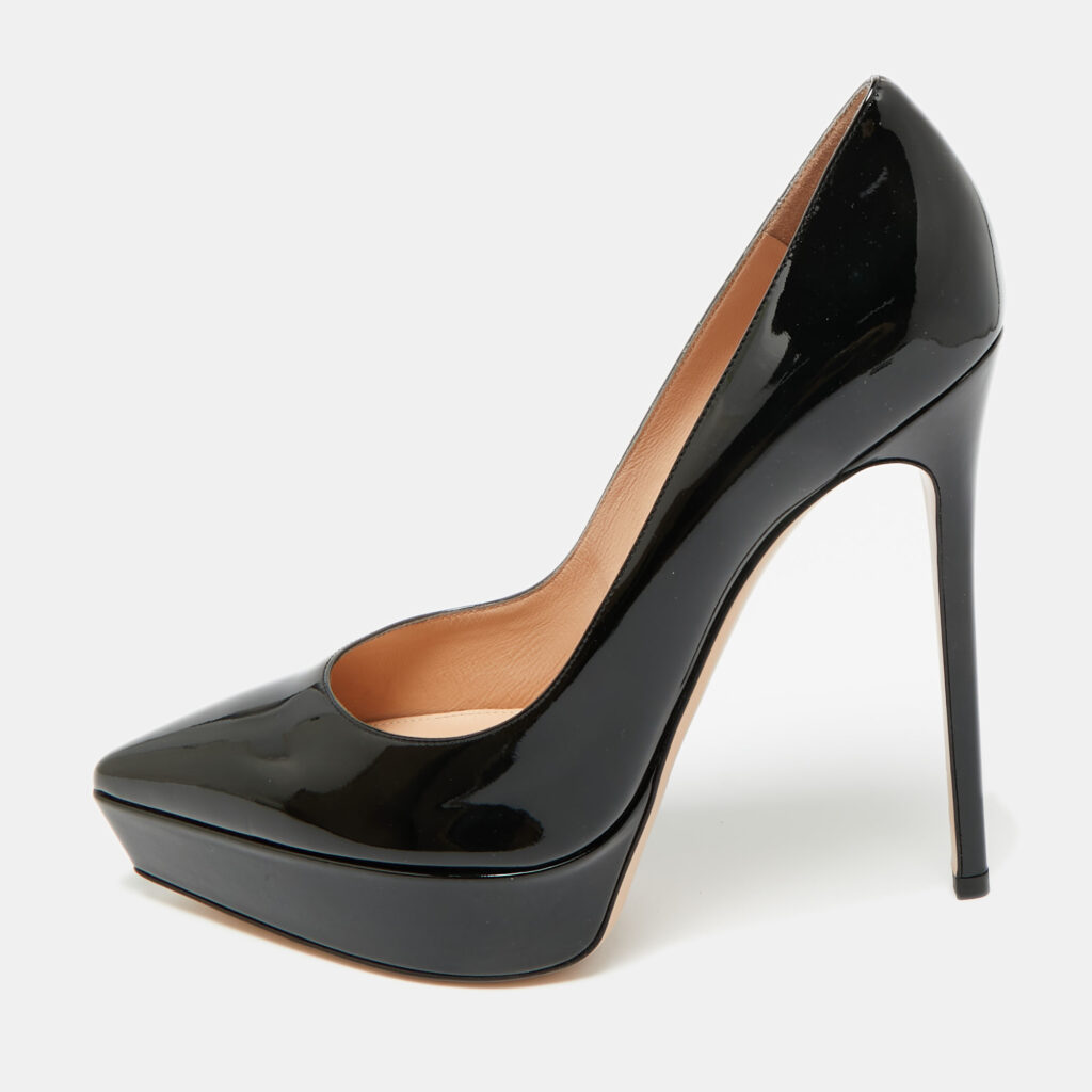 luxury-women-gianvito-rossi-new-shoes-p1241546-001-1.jpg Gianvito Rossi Black Patent Leather Dasha Platform Pumps Size 42