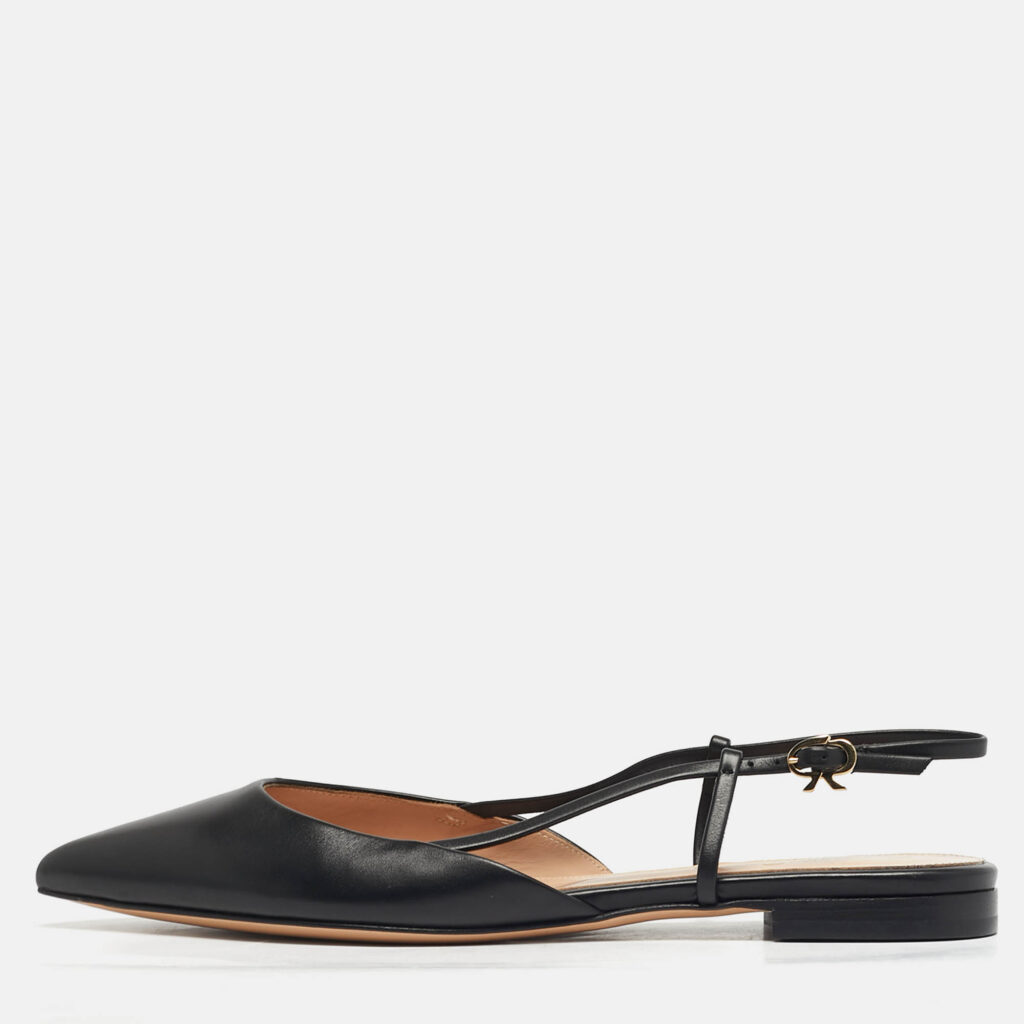 Gianvito Rossi Black Leather Ascent Slingback Flats Size 40 Gianvito Rossi Black Leather Ascent Slingback Flats Size 40