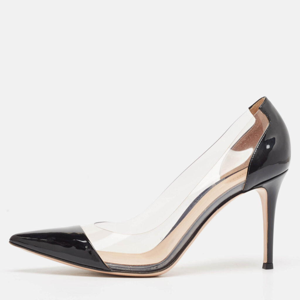 Gianvito Rossi Black Patent Leather and PVC Plexi Pumps Size 41 Gianvito Rossi Black Patent Leather and PVC Plexi Pumps Size 41