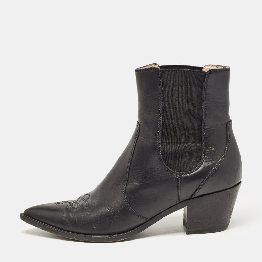 Gianvito Rossi Black Leather Hiking Boots Size 38 Gianvito Rossi Black Leather Hiking Boots Size 38