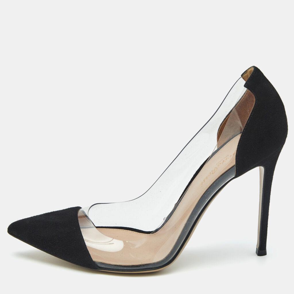 Gianvito Rossi Black Suede and PVC Plexi Pumps Size 41 Gianvito Rossi Black Suede and PVC Plexi Pumps Size 41
