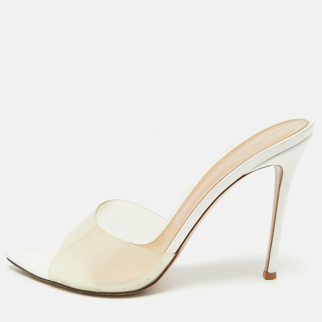 Gianvito Rossi White PVC Elle Slide Sandals Size 41 Gianvito Rossi White PVC Elle Slide Sandals Size 41