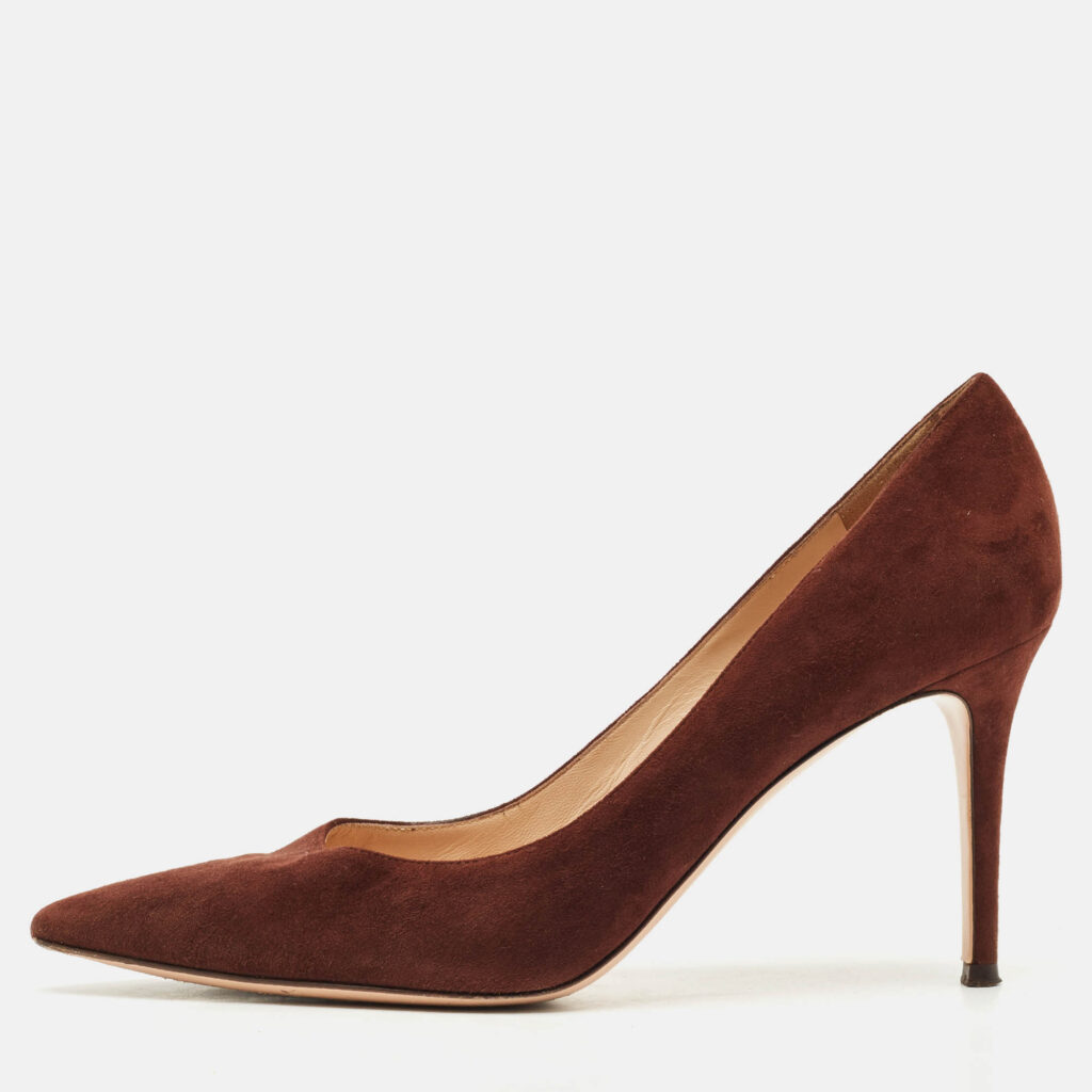 Gianvito Rossi Dark Brown Suede Gianvito 105 Pointed Toe Pumps Size 41 Gianvito Rossi Dark Brown Suede Gianvito 105 Pointed Toe Pumps Size 41