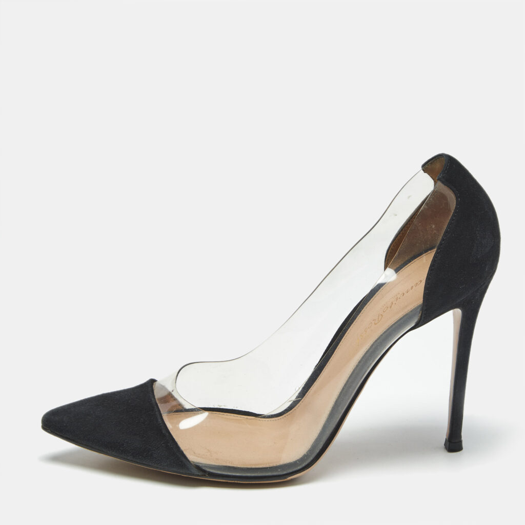 Gianvito Rossi Black/Transparent Suede and PVC Plexi Pumps Size 41 Gianvito Rossi Black/Transparent Suede and PVC Plexi Pumps Size 41