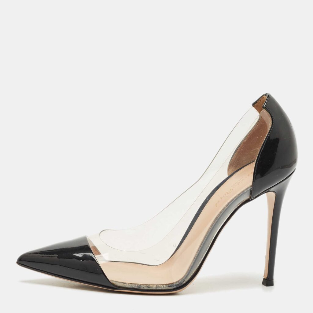 Gianvito Rossi Black Patent Leather and PVC Plexi Pumps Size 39 Gianvito Rossi Black Patent Leather and PVC Plexi Pumps Size 39