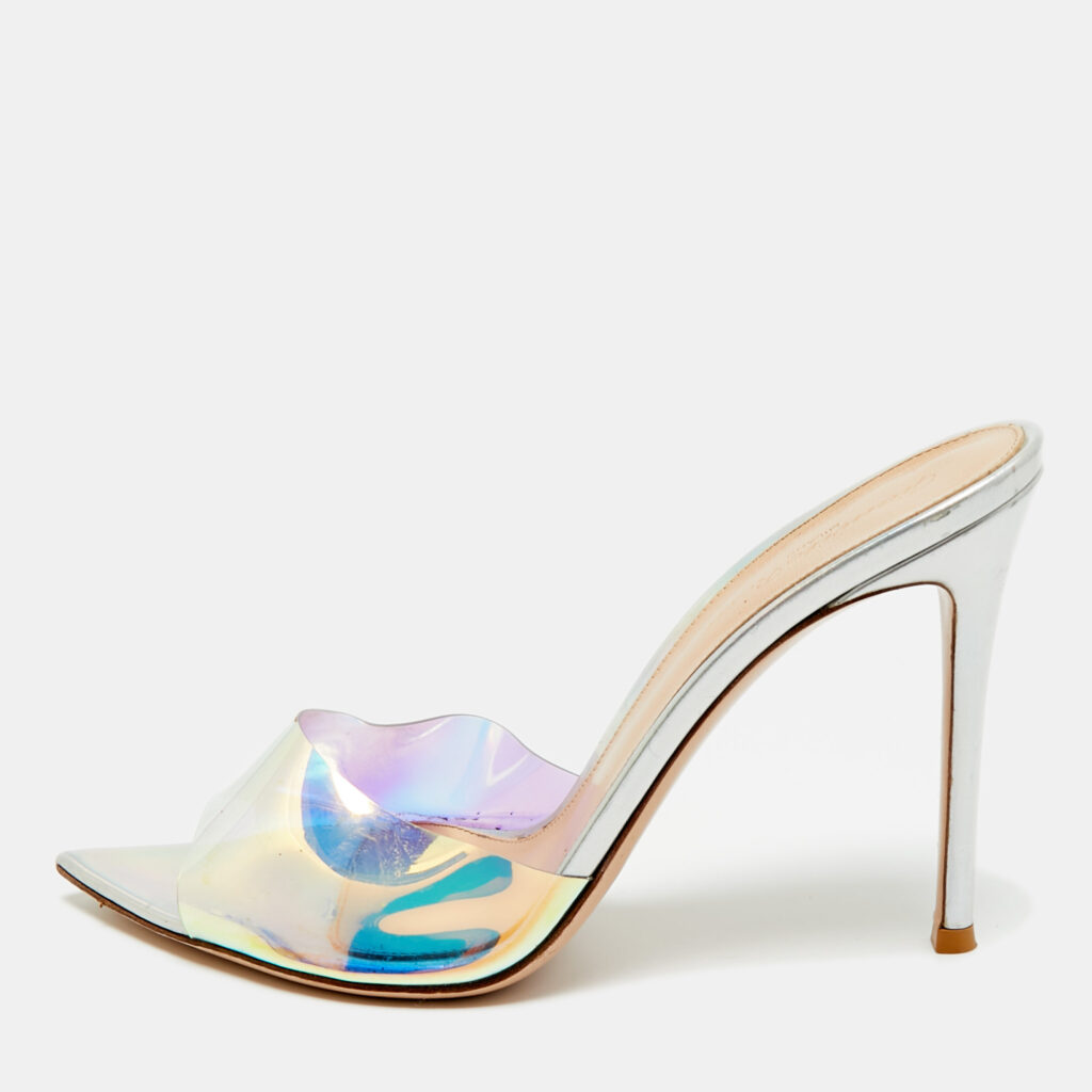 Gianvito Rossi Iridescent PVC Elle Slide Sandals Size 39 Gianvito Rossi Iridescent PVC Elle Slide Sandals Size 39