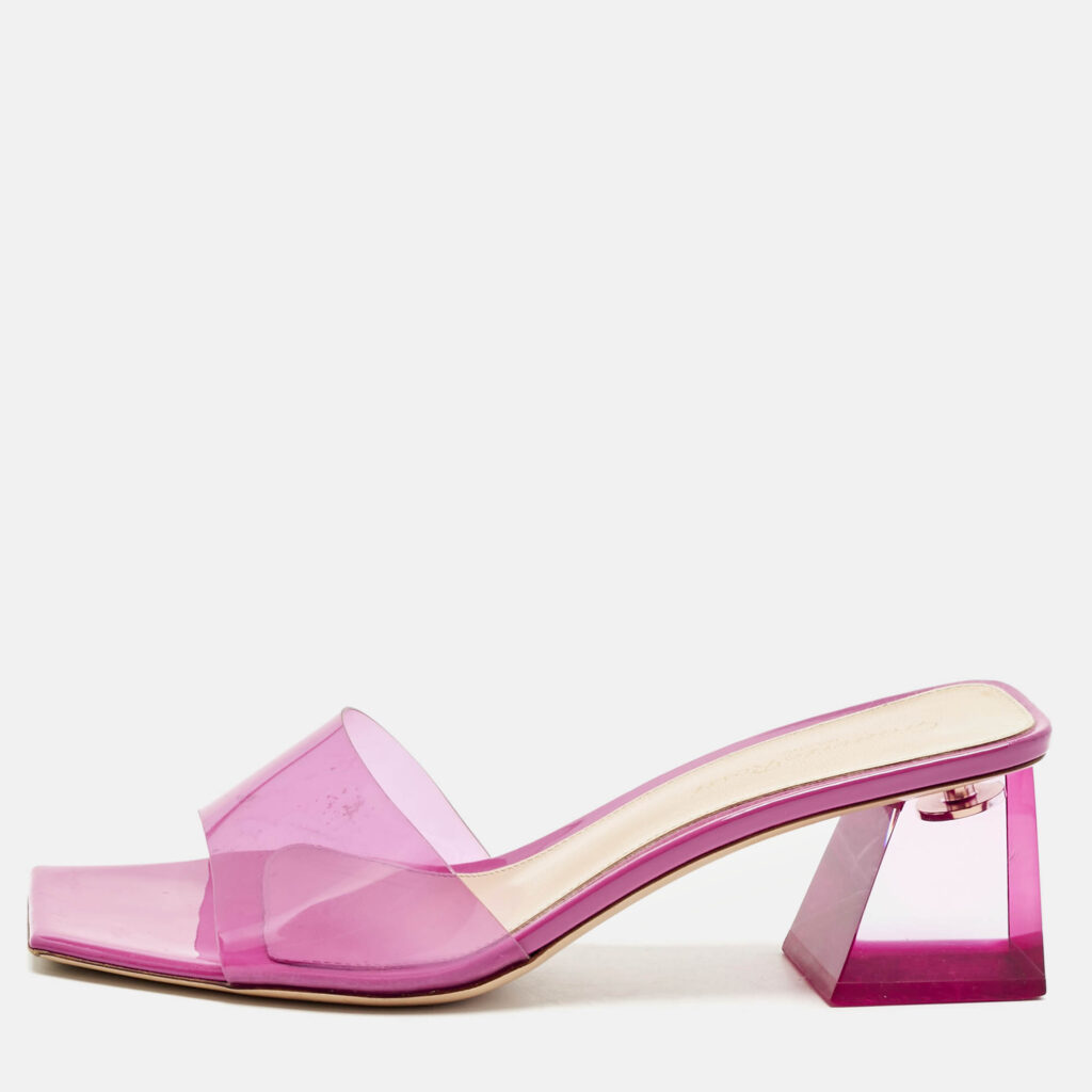 Gianvito Rossi Pink PVC Cosmic Slide Sandals Size 38 Gianvito Rossi Pink PVC Cosmic Slide Sandals Size 38