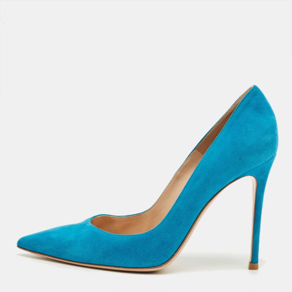 Gianvito Rossi Blue Suede Portofino Pumps Size 39 Gianvito Rossi Blue Suede Portofino Pumps Size 39