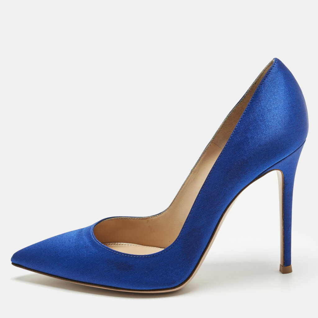Gianvito Rossi Royal Blue Satin Gianvito Pumps Size 39