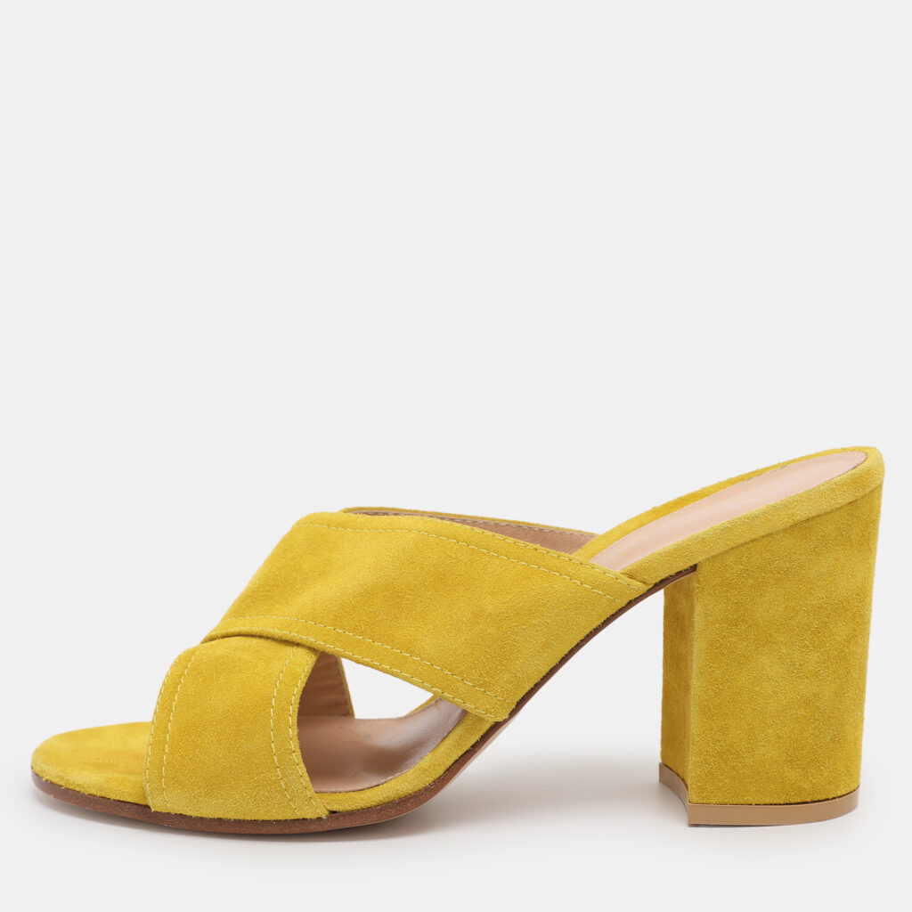 Gianvito Rossi Yellow Suede Mules Size 38 Gianvito Rossi Yellow Suede Mules Size 38