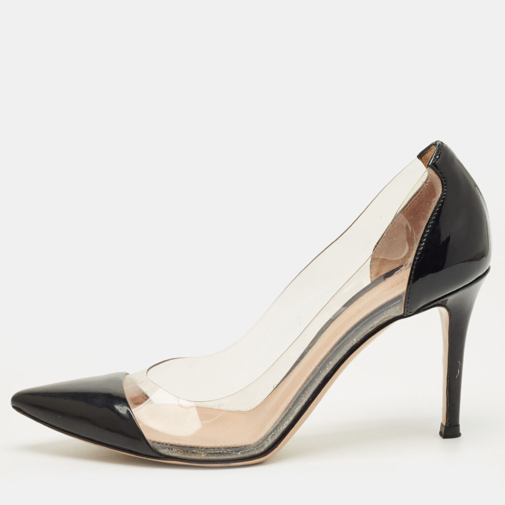 Gianvito Rossi Black/Transparent Patent Leather and PVC Plexi Pumps Size 36.5 Gianvito Rossi Black/Transparent Patent Leather and PVC Plexi Pumps Size 36.5