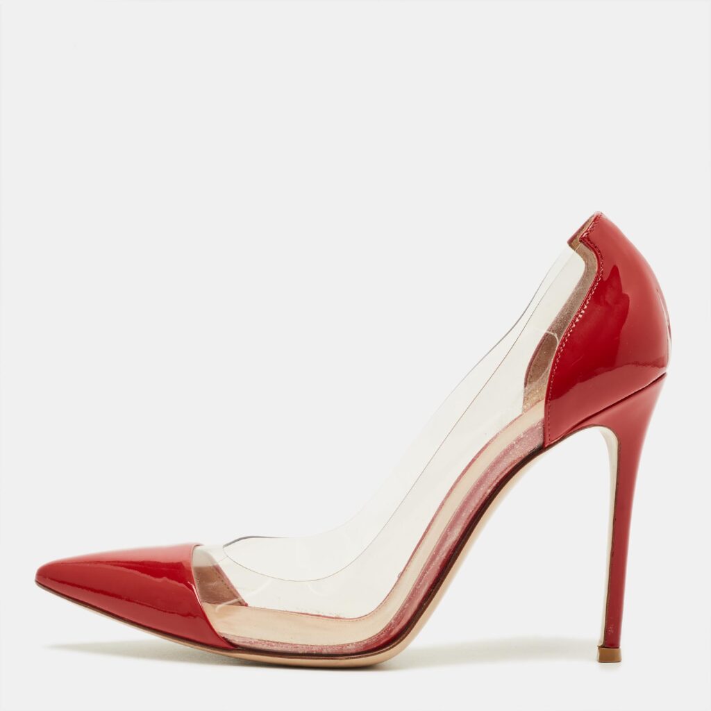 Gianvito Rossi Transparent/Red Patent Leather and PVC Plexi Pumps Size 40.5 Gianvito Rossi Transparent/Red Patent Leather and PVC Plexi Pumps Size 40.5