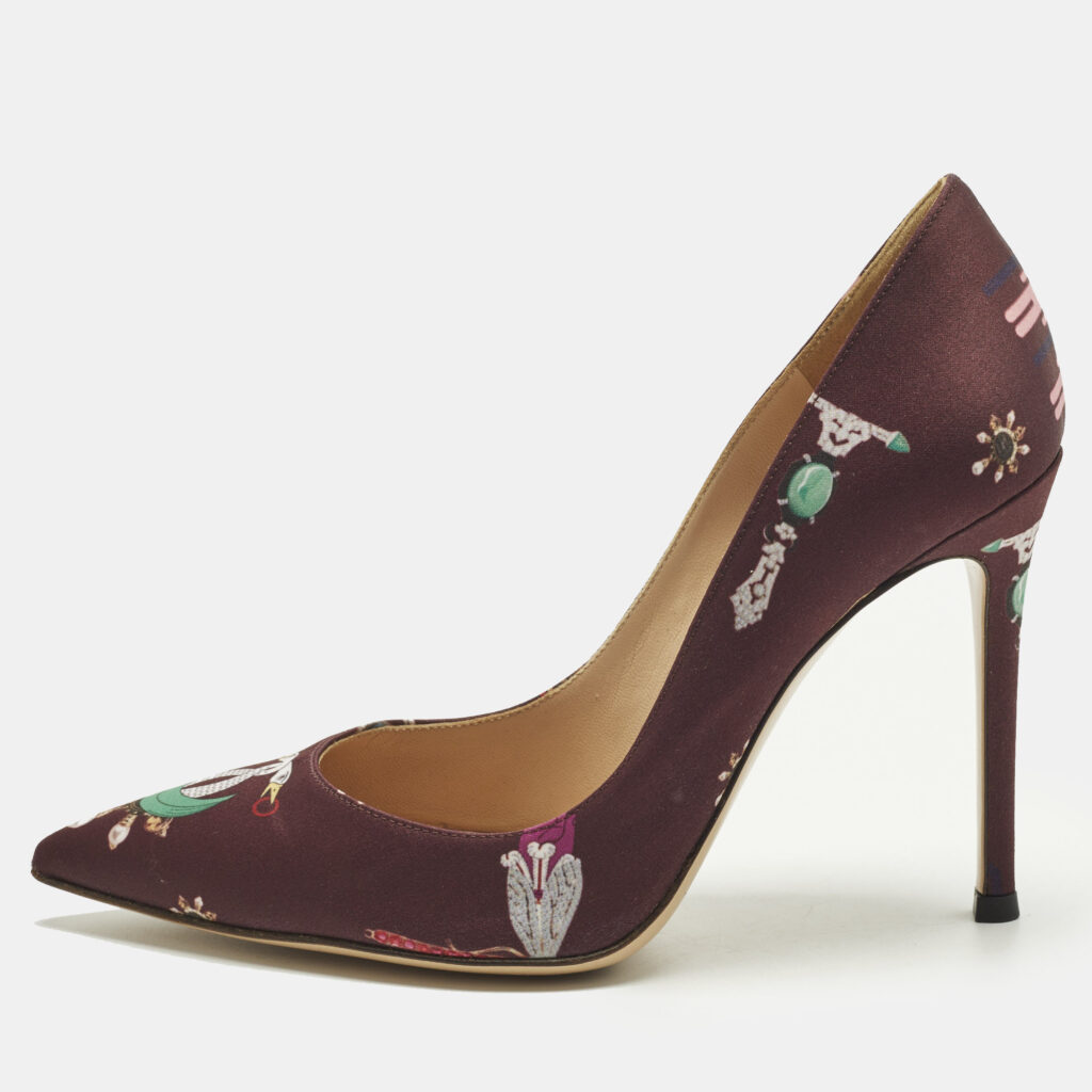 Gianvito Rossi Gianvito 85 Size 36 Burgundy Satin Pumps
