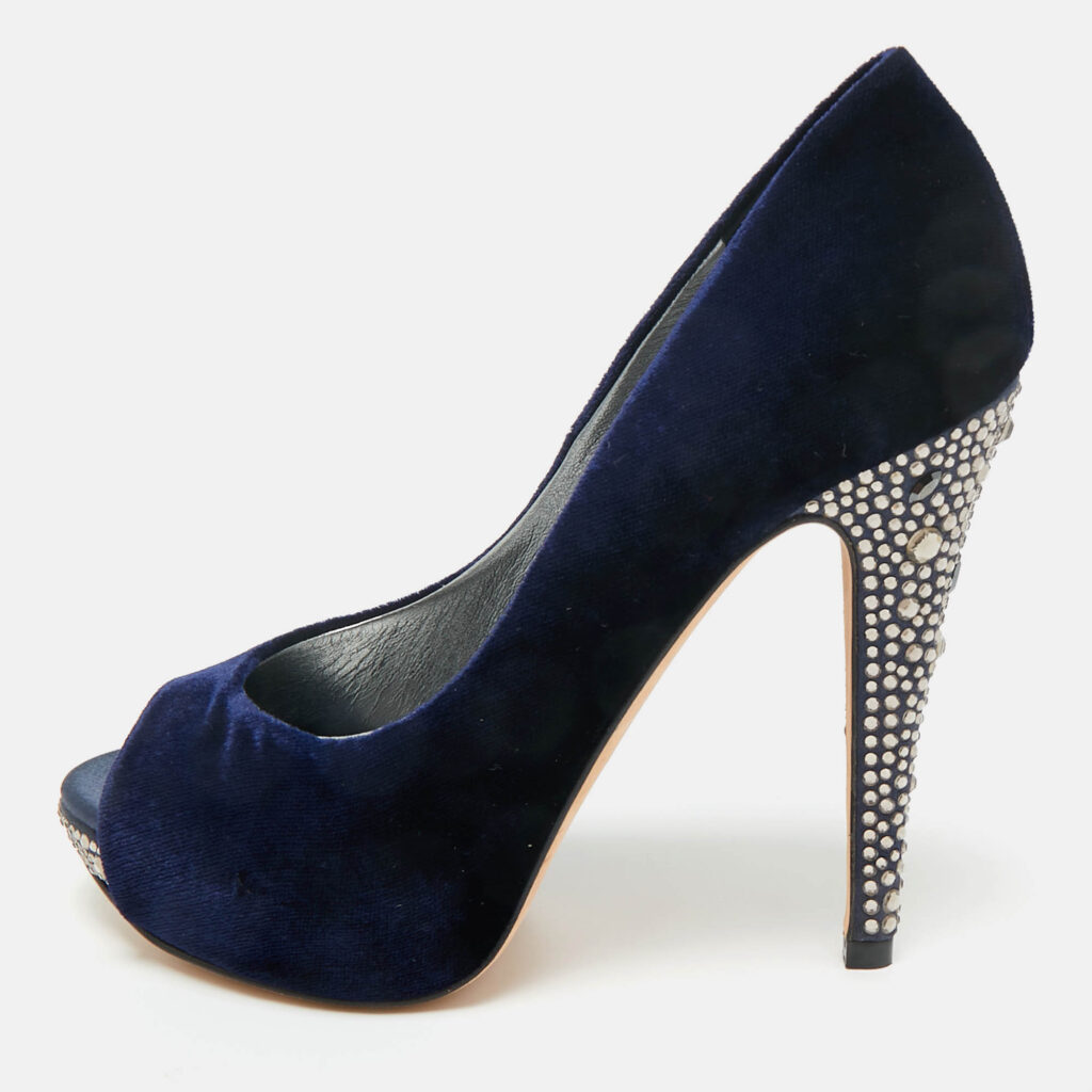 Gina Blue Velvet Jenna Platform Pumps Size 36.5 Gina Blue Velvet Jenna Platform Pumps Size 36.5