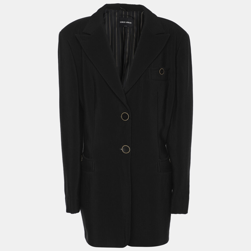 Giorgio Armani Black Wool Blend Blazer XL