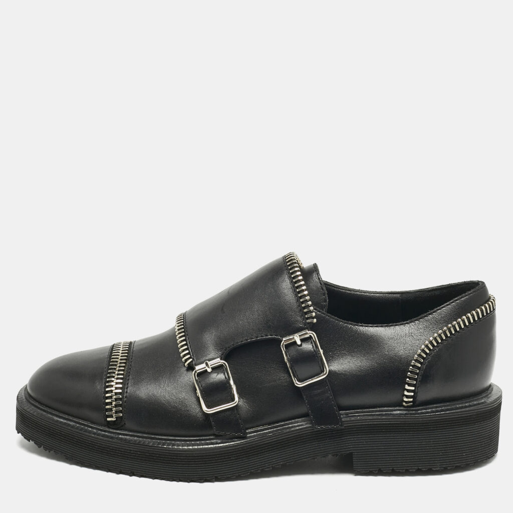Giuseppe Zanotti Black Leather Monk Strap Oxford Size 36 Giuseppe Zanotti Black Leather Monk Strap Oxford Size 36