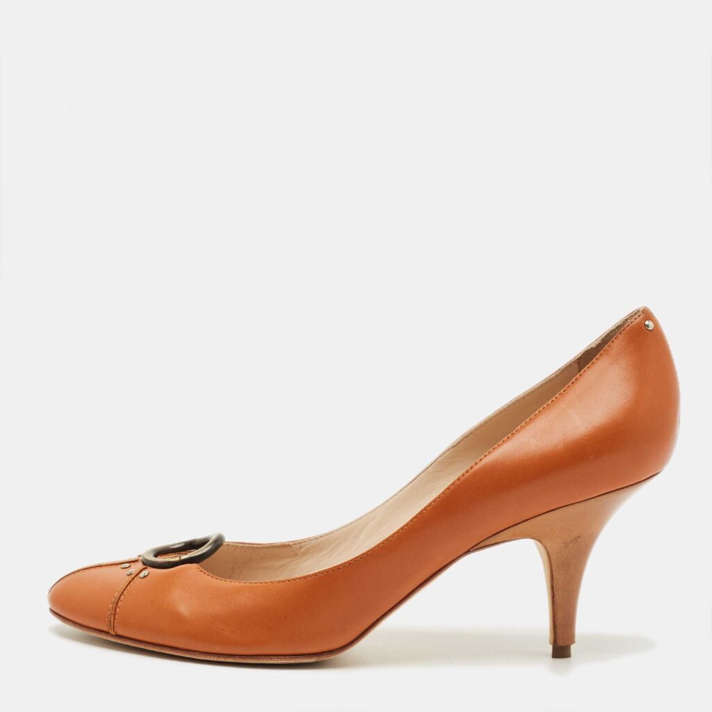 Giuseppe Zanotti Brown Leather Round Toe Pumps Size 40