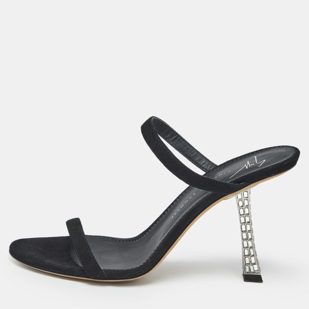 Giuseppe Zanotti Black Suede Farrah Slide Sandals Size 36 Giuseppe Zanotti Black Suede Farrah Slide Sandals Size 36