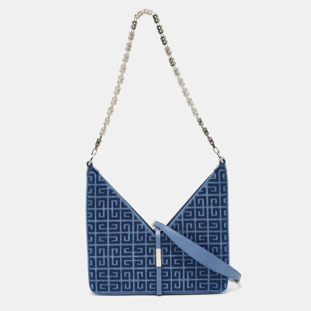 luxury-women-givenchy-new-handbags-p1125335-012-1.jpg Givenchy Blue Monogram Denim and Leather Cut Out Chain Bag