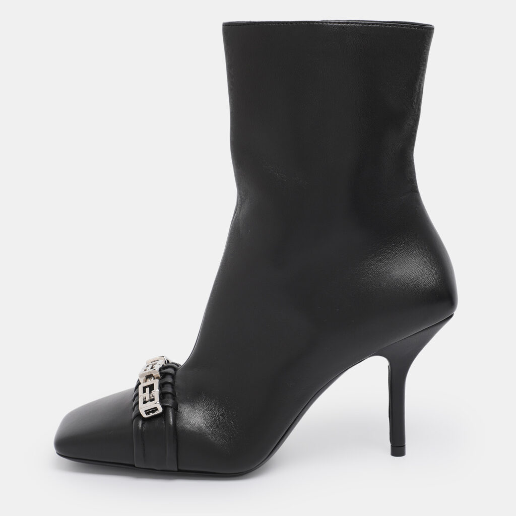 Givenchy Black Leather G Woven Ankle Length Boots Size 36 Givenchy Black Leather G Woven Ankle Length Boots Size 36