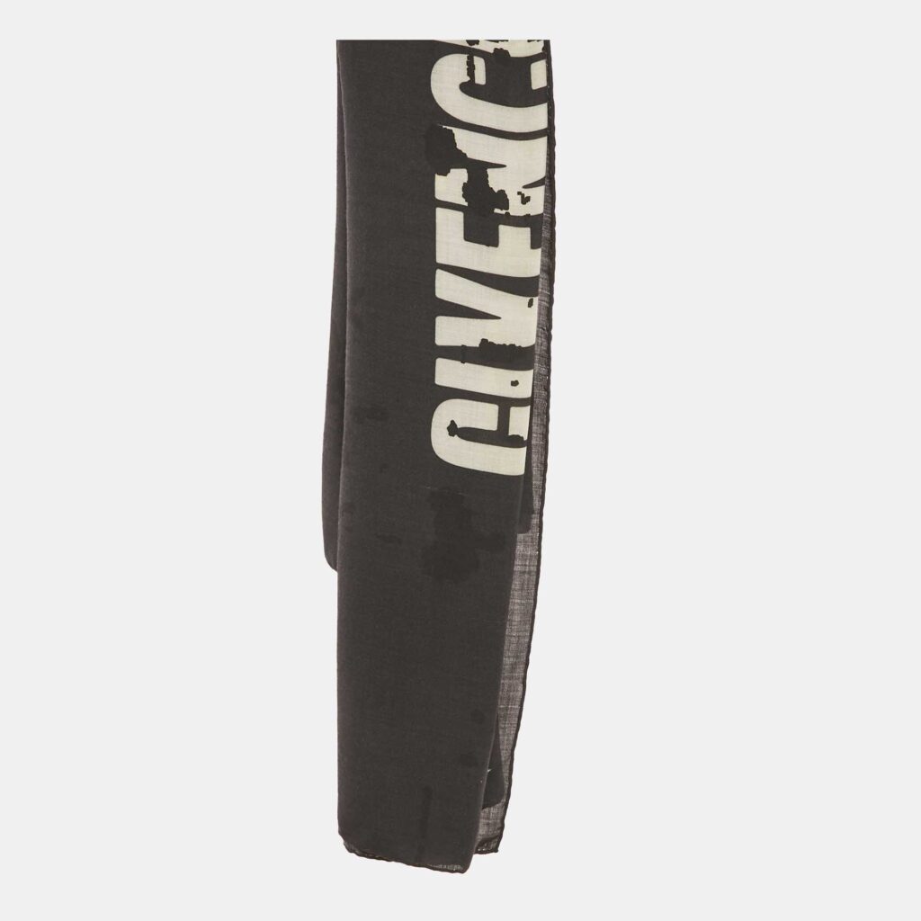 Givenchy Black Logo Print Wool Blend Scarf Givenchy Black Logo Print Wool Blend Scarf