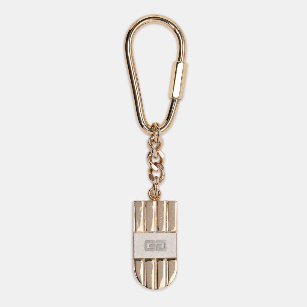 Givenchy Gold Tone Metal Charm Key Holder Givenchy Gold Tone Metal Charm Key Holder