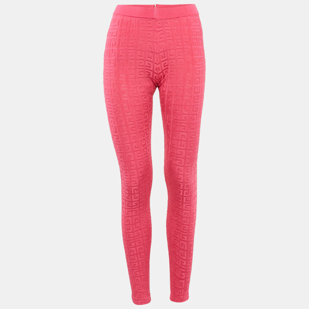 Givenchy Pink Monogram Jacquard Knit Leggings XS Givenchy Pink Monogram Jacquard Knit Leggings XS