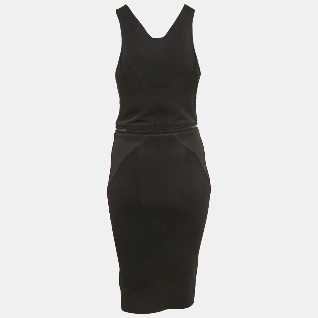 Givenchy Black Knit Sleeveless Zip Detail Bodycon Dress M