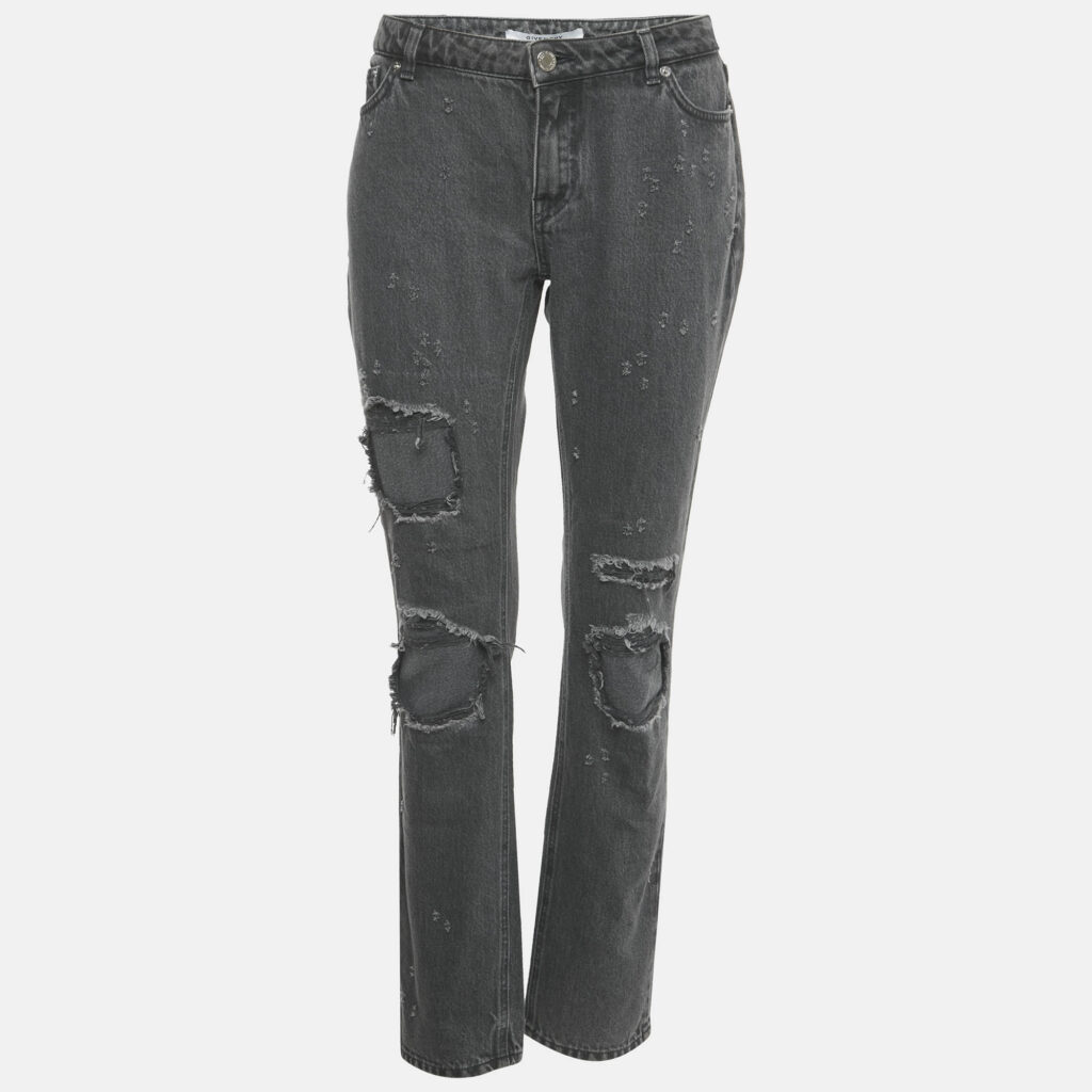 Givenchy Grey Distressed Denim Straight Leg Jeans L Waist 32" Givenchy Grey Distressed Denim Straight Leg Jeans L Waist 32"