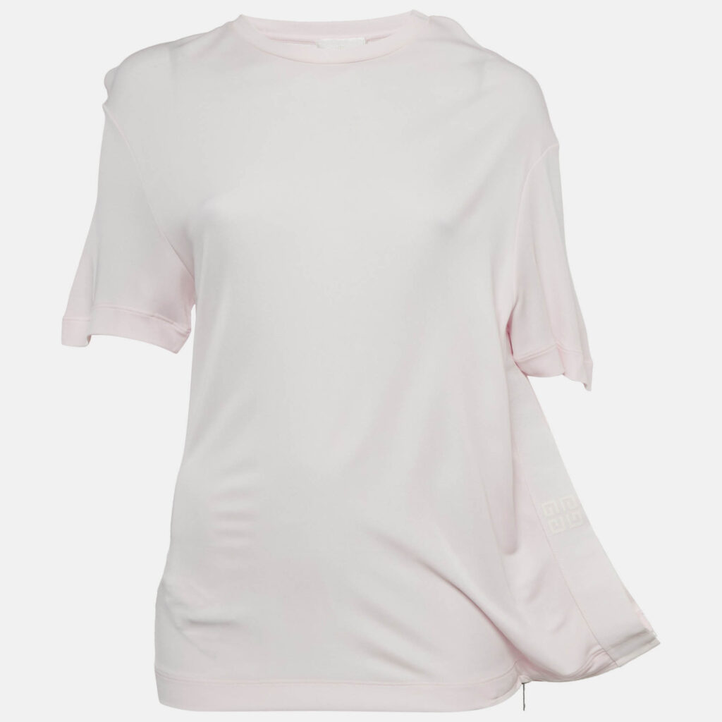 Givenchy Pink Jersey 4G Asymmetrical Top S