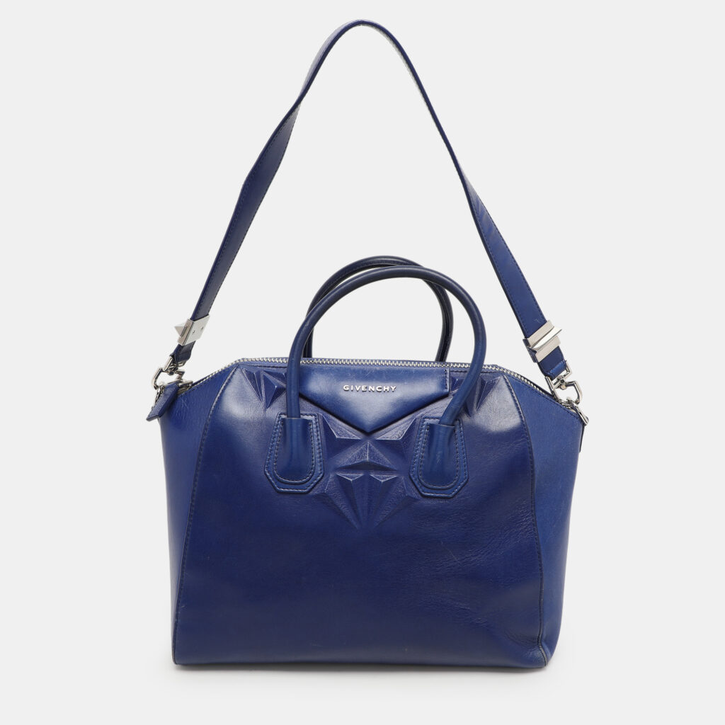 Givenchy Blue Leather 3D Stud Antigona Satchel