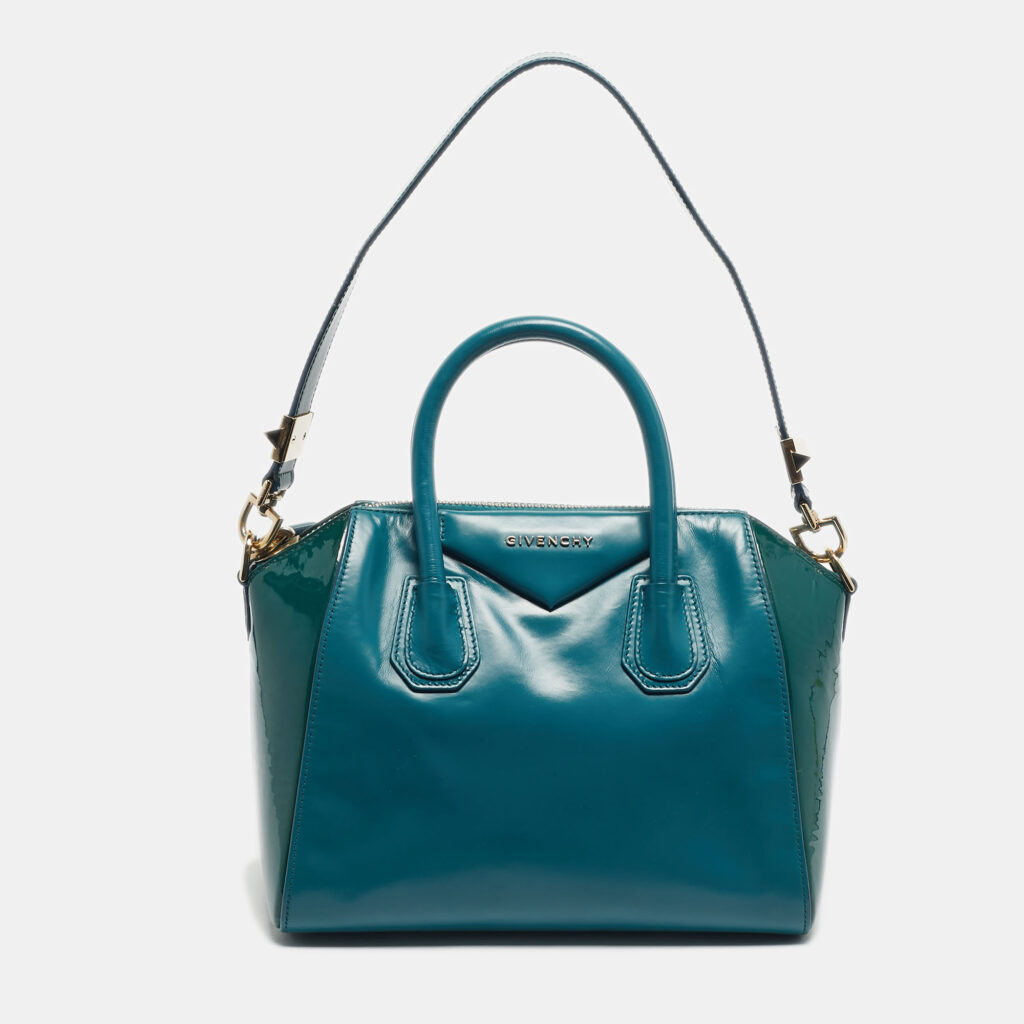 Givenchy Green Patent and Leather Small Antigona Satchel Givenchy Green Patent and Leather Small Antigona Satchel