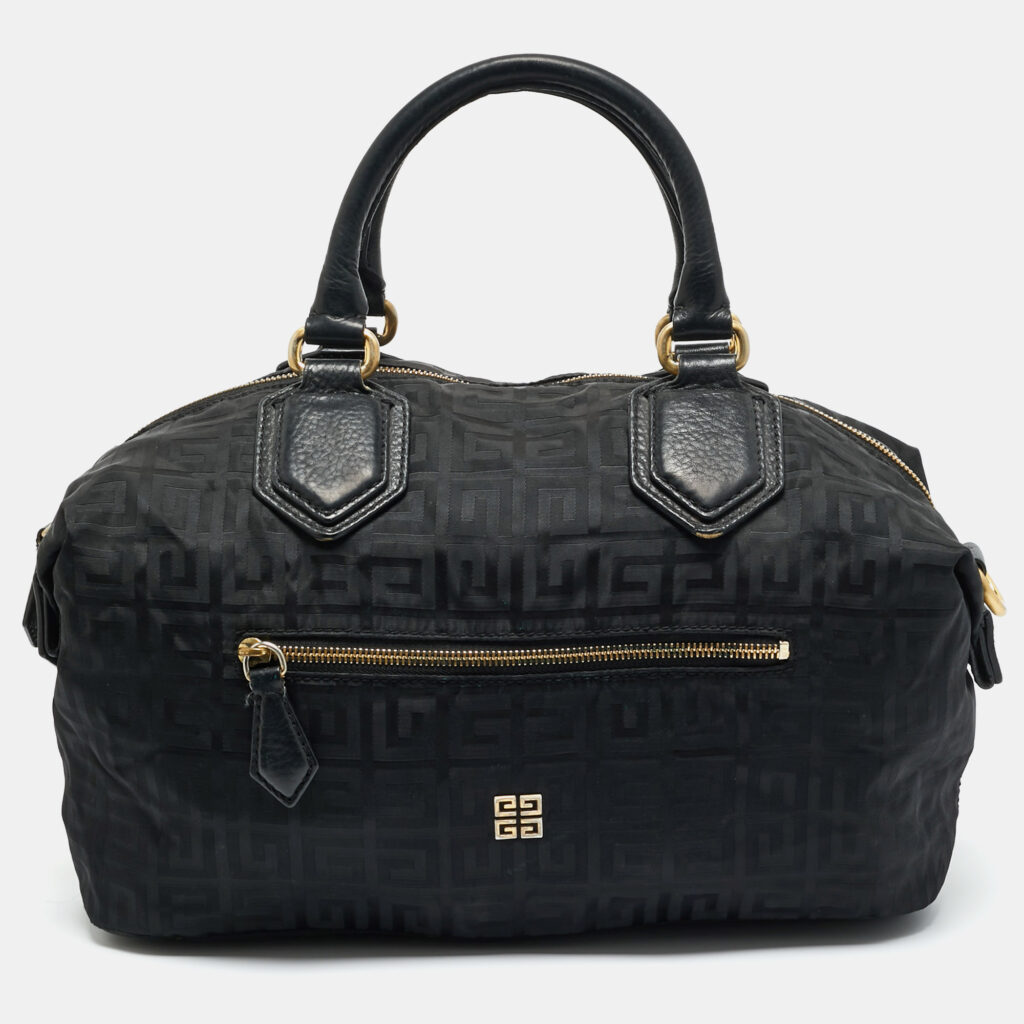 Givenchy Black Logo Jacquard Nylon Satchel Givenchy Black Logo Jacquard Nylon Satchel