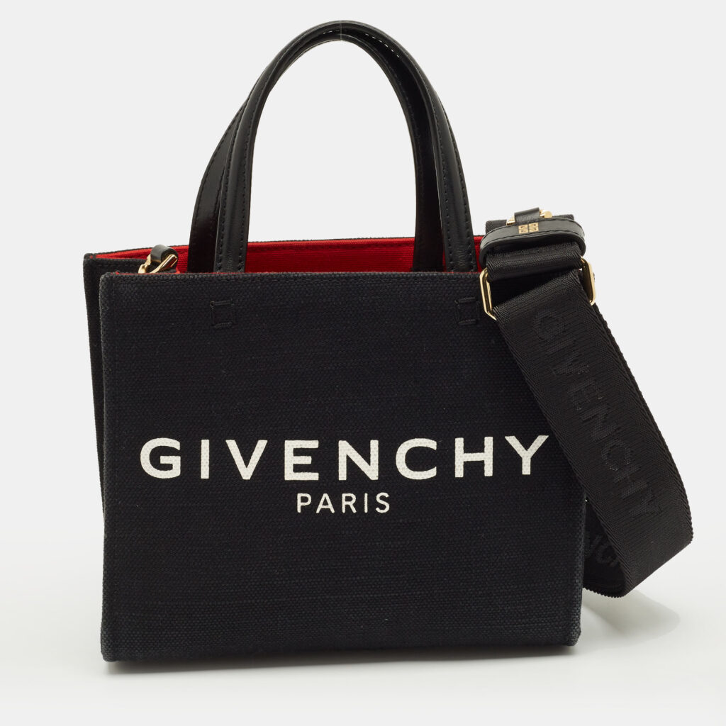 Givenchy Black Canvas Mini Vertical G Tote Givenchy Black Canvas Mini Vertical G Tote