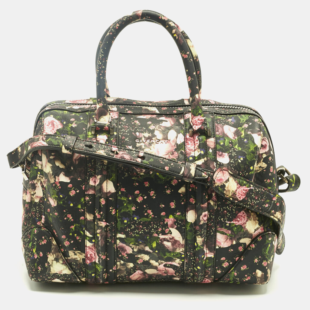 luxury-women-givenchy-used-handbags-p1237412-001-1.jpg Givenchy Multicolor Coated Canvas and Leather Floral Lucrezia Boston Bag