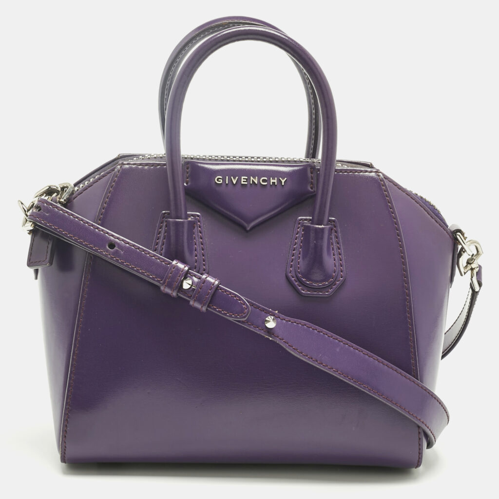 luxury-women-givenchy-used-handbags-p1240874-001-1.jpg Givenchy Purple Leather Mini Antigona Satchel