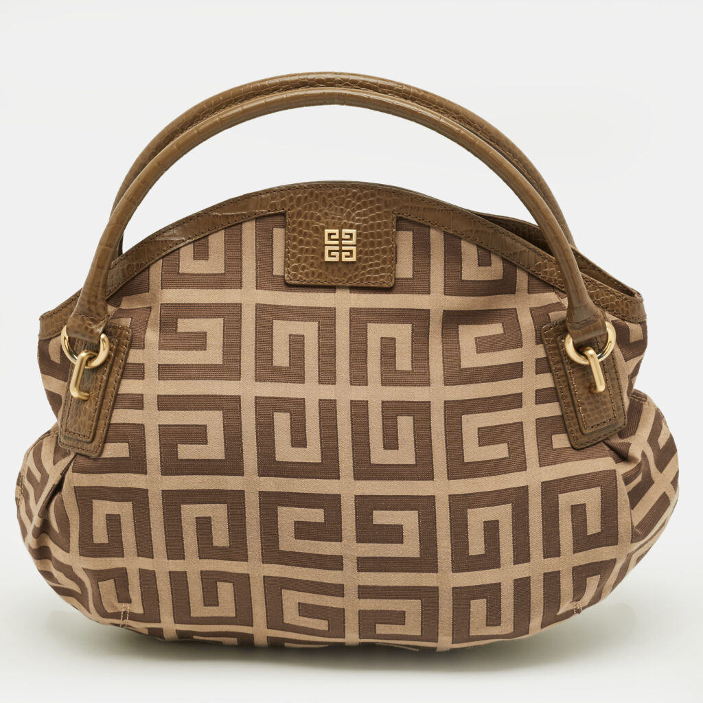 Givenchy Brown Jacquard Canvas and Leather Hobo