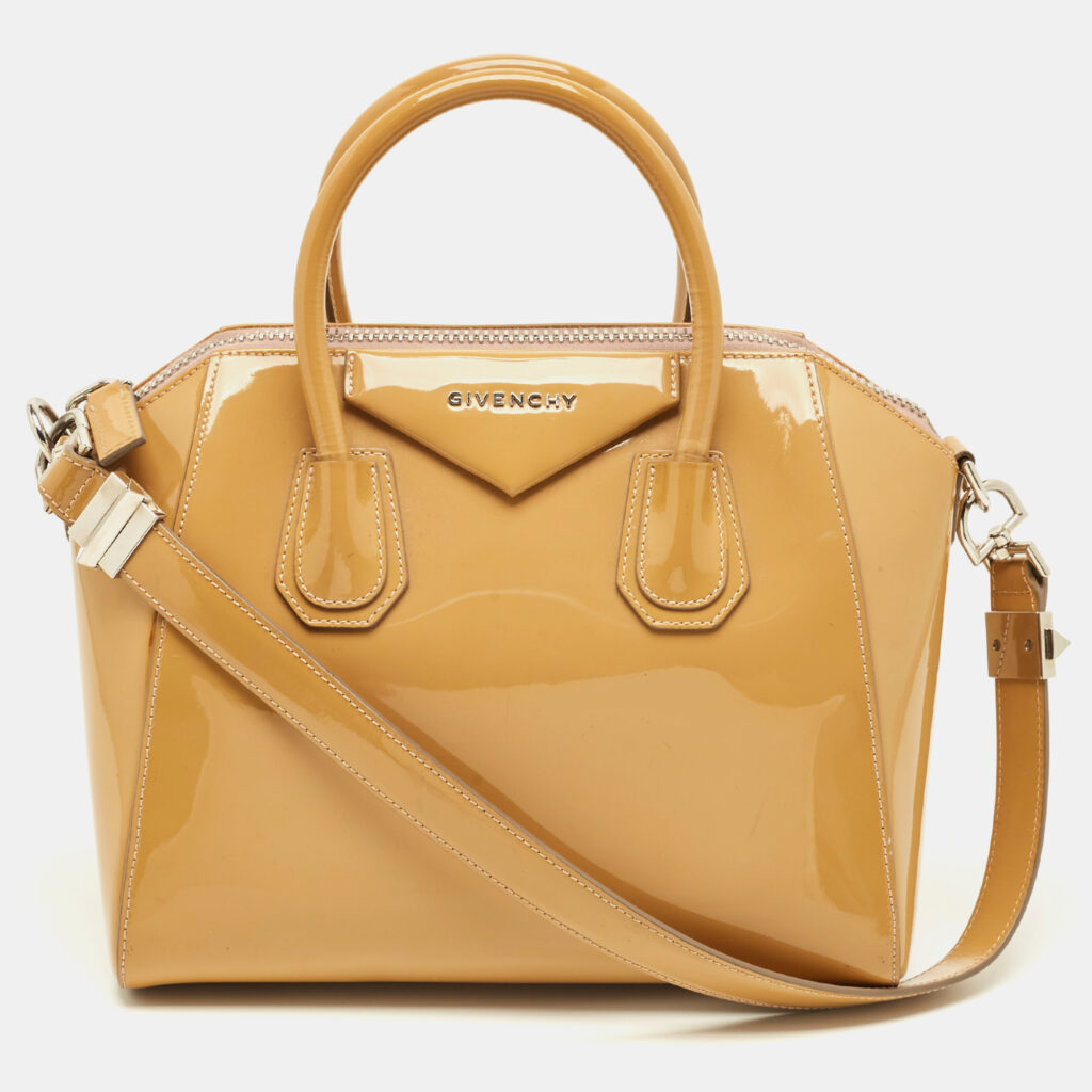 Givenchy Antigona Small Beige Patent Leather Satchel