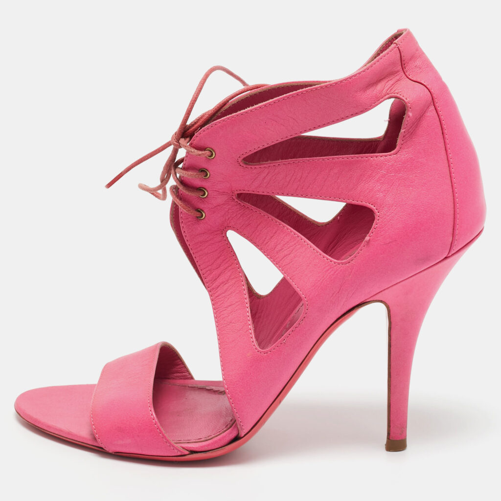 Givenchy Pink Leather Lace Up Strappy Sandals Size 37 Givenchy Pink Leather Lace Up Strappy Sandals Size 37