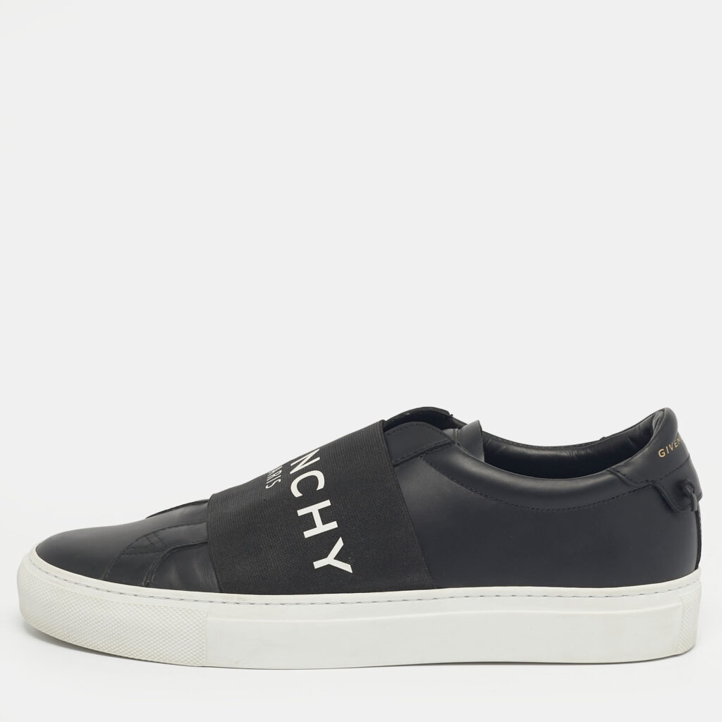 Givenchy Black Leather Urban Street Low Top Sneakers Size 39