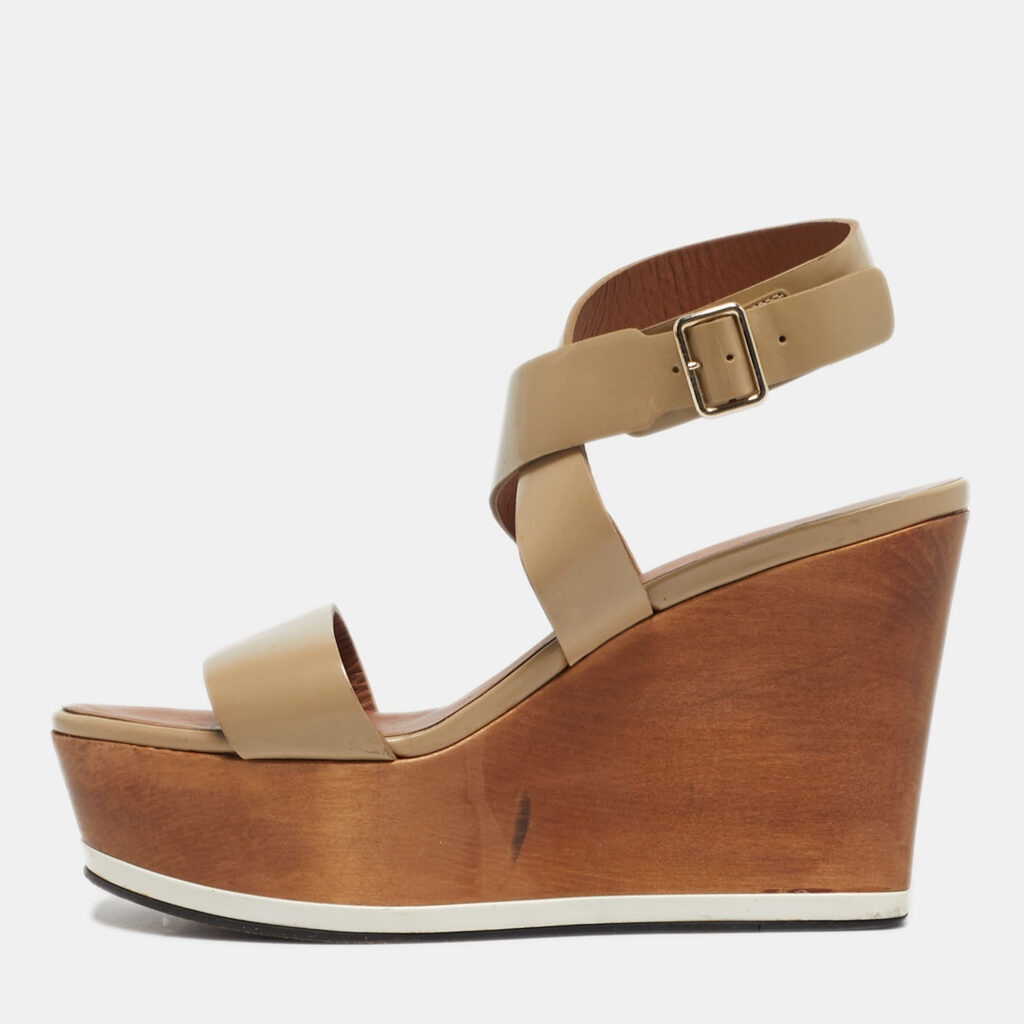 Givenchy Beige Leather Platform Wedge Sandals Size 39.5 Givenchy Beige Leather Platform Wedge Sandals Size 39.5