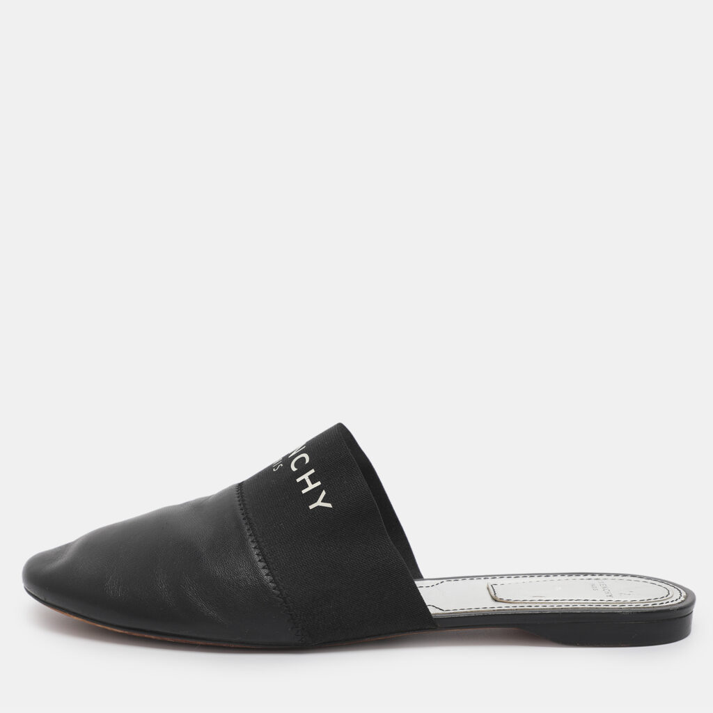 luxury-women-givenchy-used-shoes-p1246284-001-1.jpg Givenchy Bedford Size 41 Black Elastic and Leather Flat Mules