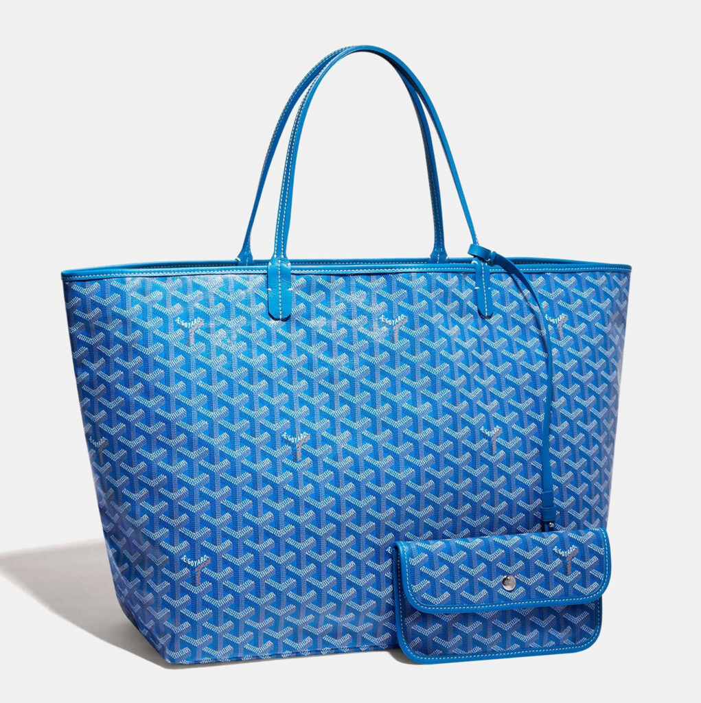 Goyard Sky Blue Goyardine Coated Canvas and Leather Saint Louis GM Tote Goyard Sky Blue Goyardine Coated Canvas and Leather Saint Louis GM Tote