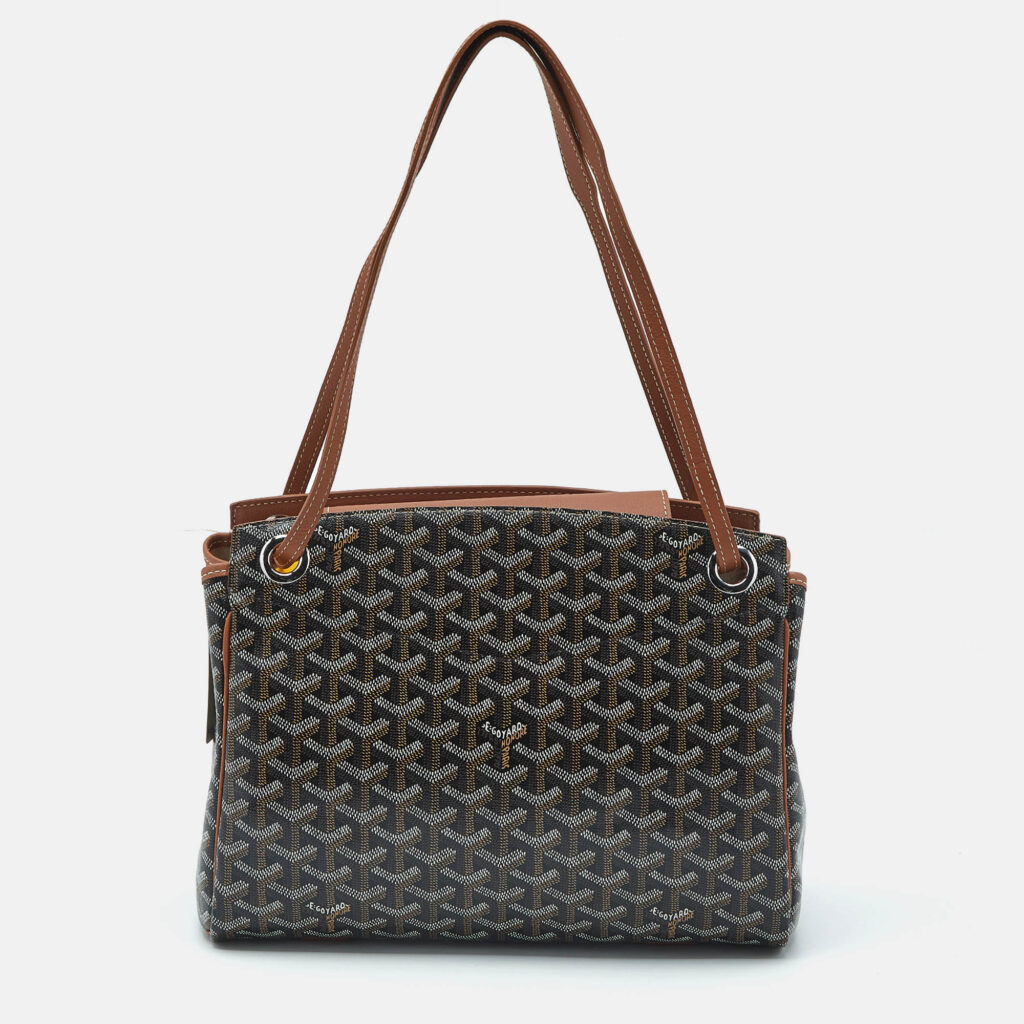 Goyard Brown Goyardine Coated Canvas and Leather Rouette PM Bag Goyard Brown Goyardine Coated Canvas and Leather Rouette PM Bag