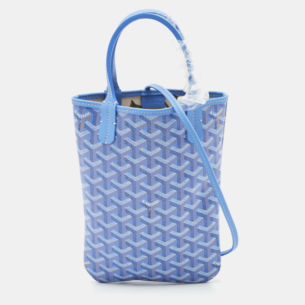Goyard Iris Goyardine Coated Canvas and Leather Poitiers PM Tote Goyard Iris Goyardine Coated Canvas and Leather Poitiers PM Tote