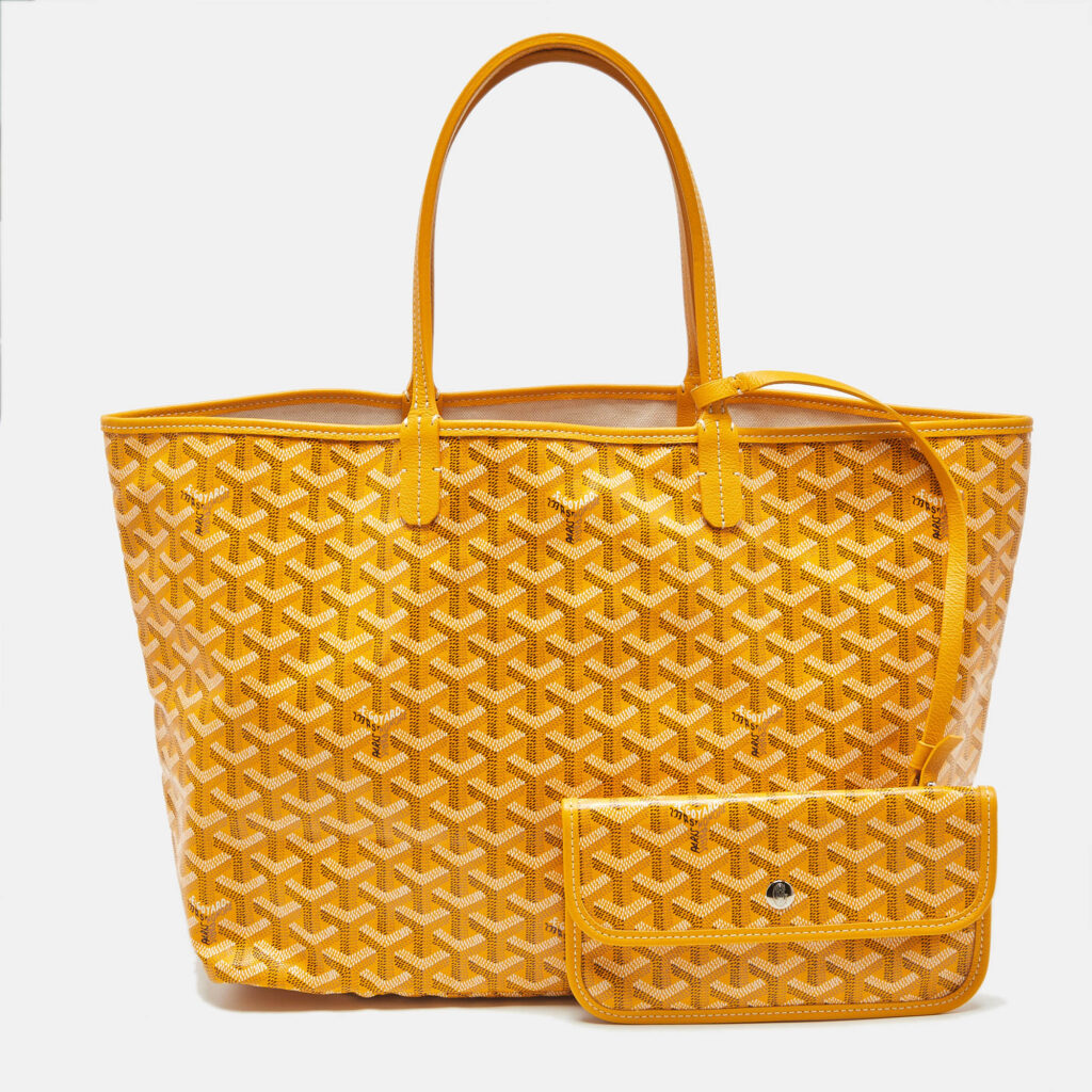 Goyard Yellow Goyardine Coated Canvas and Leather Saint Louis PM Tote Goyard Yellow Goyardine Coated Canvas and Leather Saint Louis PM Tote