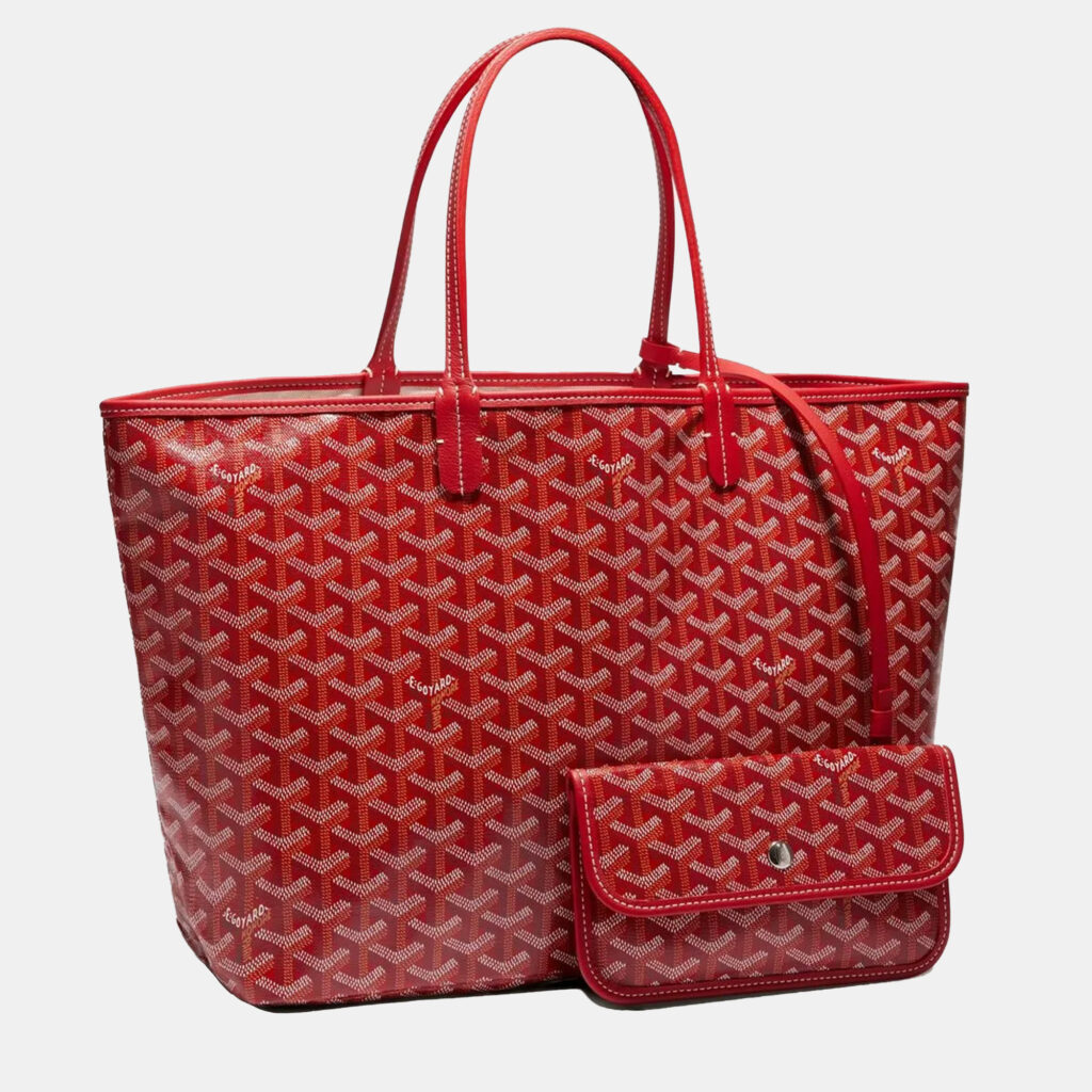 Goyard Saint Louis PM Red Goyardine Coated Canvas and Leather Tote Goyard Saint Louis PM Red Goyardine Coated Canvas and Leather Tote