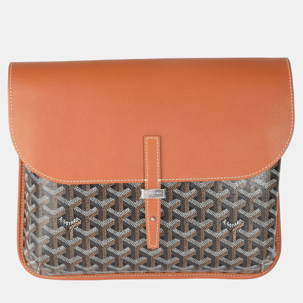 Goyard Gold Black Goyardine Canvas Coursier Messenger MM