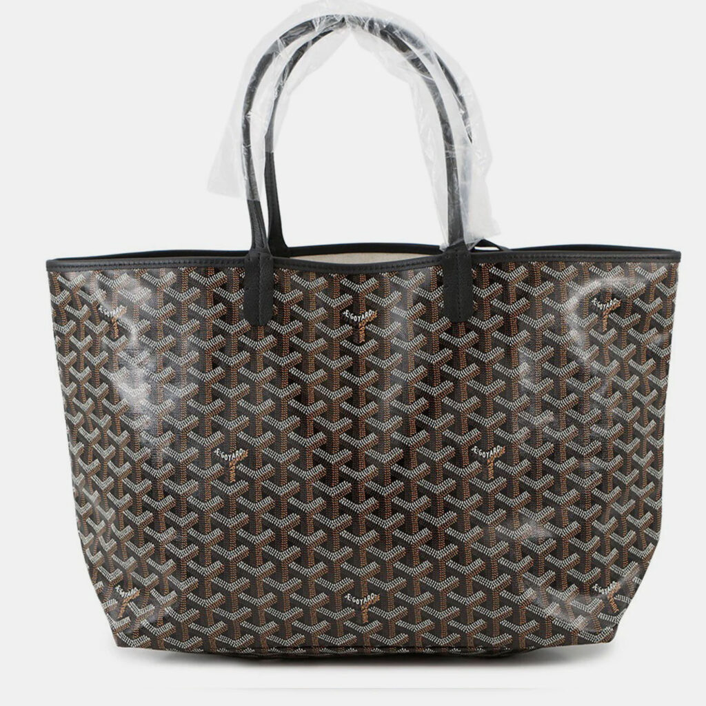 Goyard Saint Louis Black Pvc Leather PM Handbag Goyard Saint Louis Black Pvc Leather PM Handbag