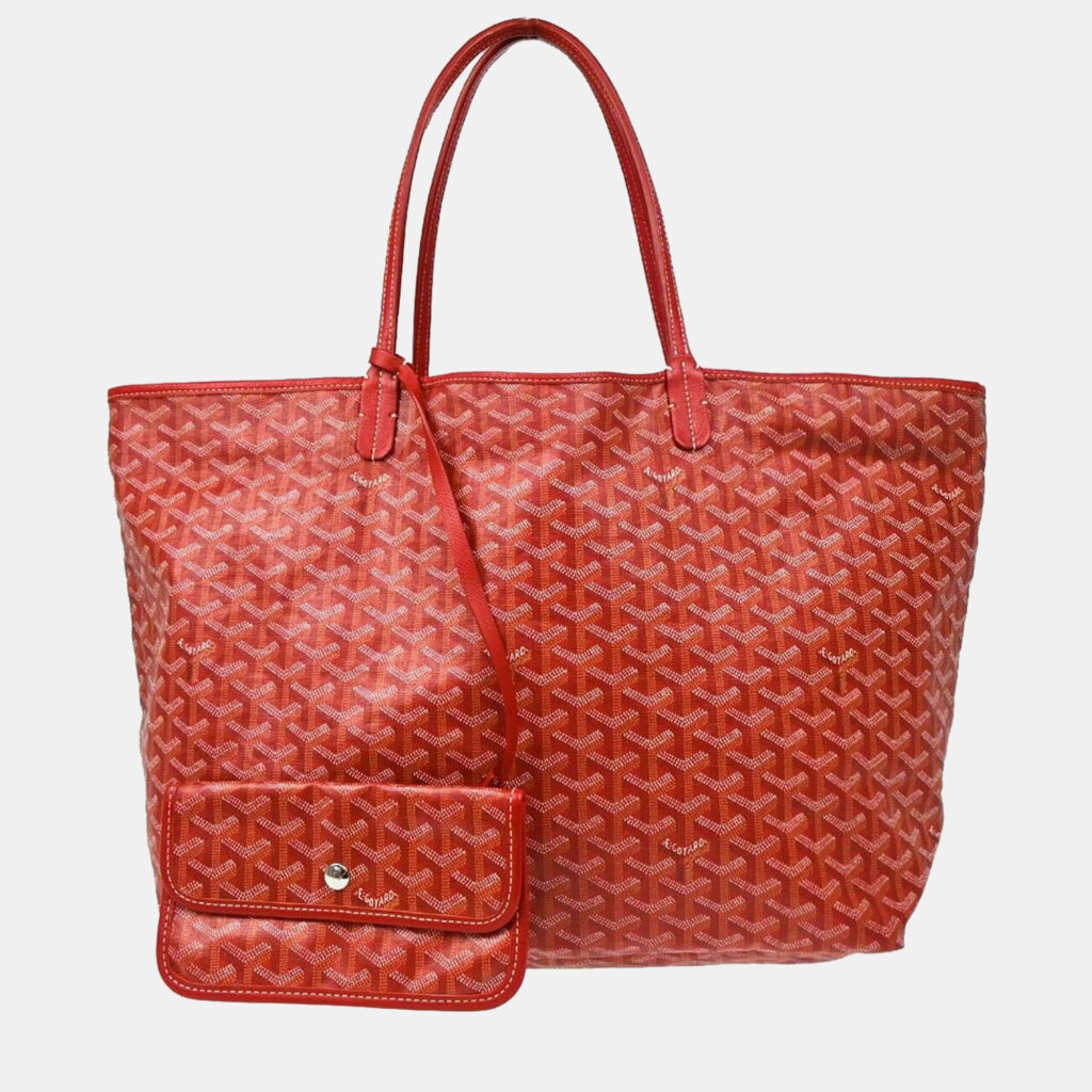Goyard Red Coated Canvas, Leather Saint Louis GM Tote Bag Goyard Red Coated Canvas, Leather Saint Louis GM Tote Bag